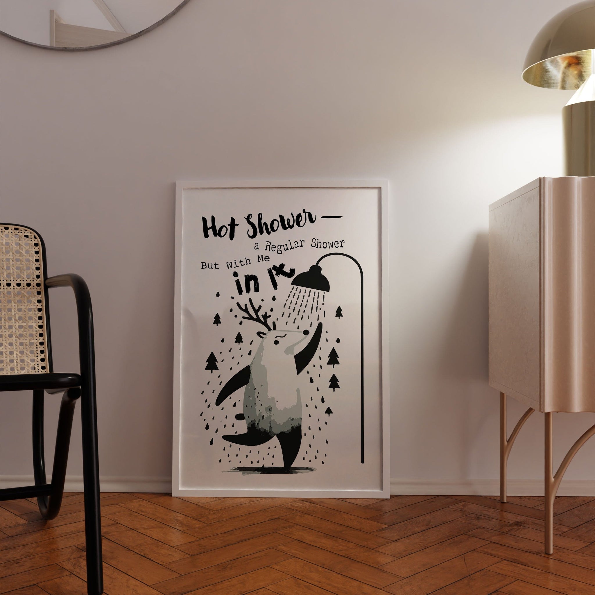 Scandinavian Bathroom Wall Art Poster with Quirky Style